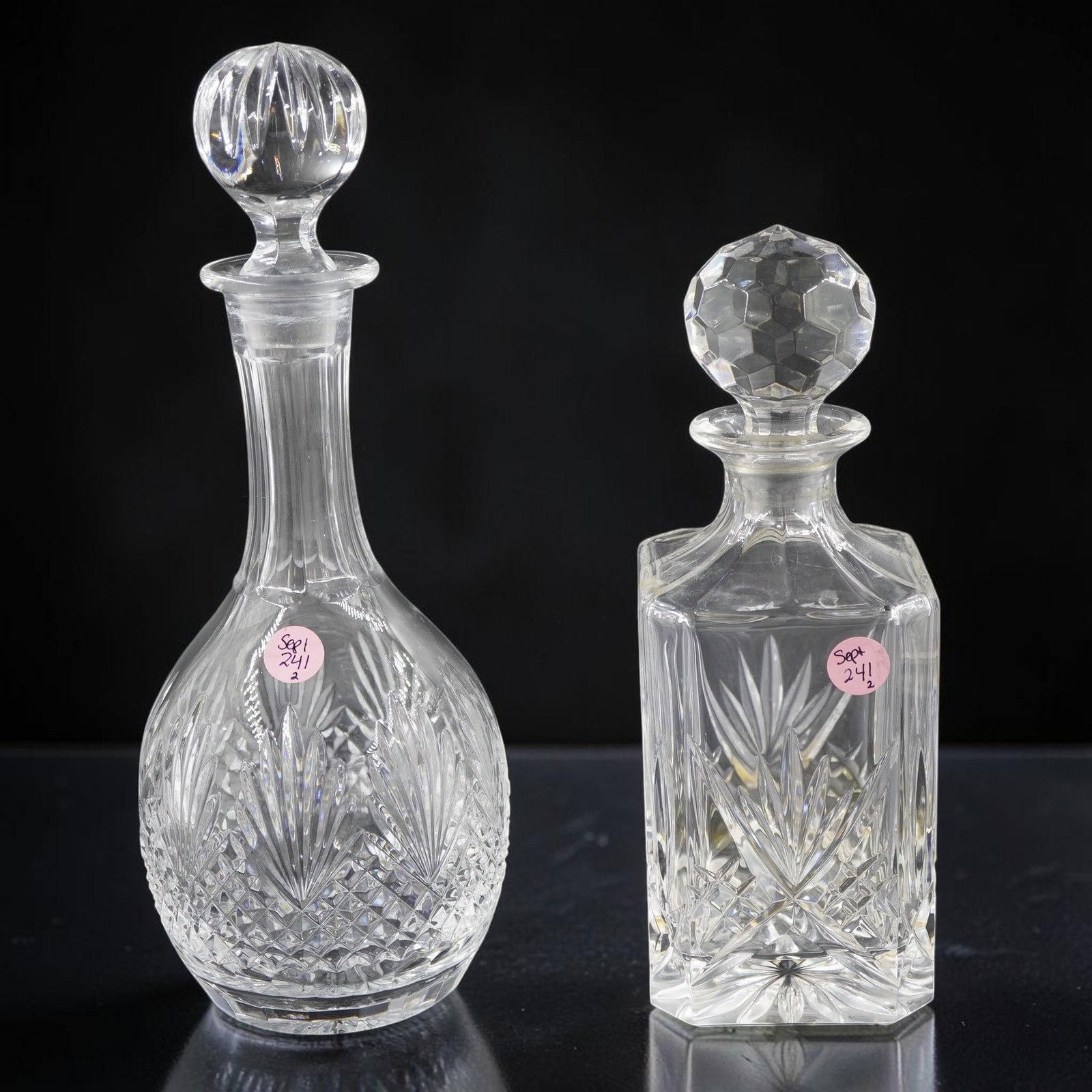 2 CRYSTAL DECANTERS WEDGWOOD WINE & GODINGER WHISKEY (1 of 3)
