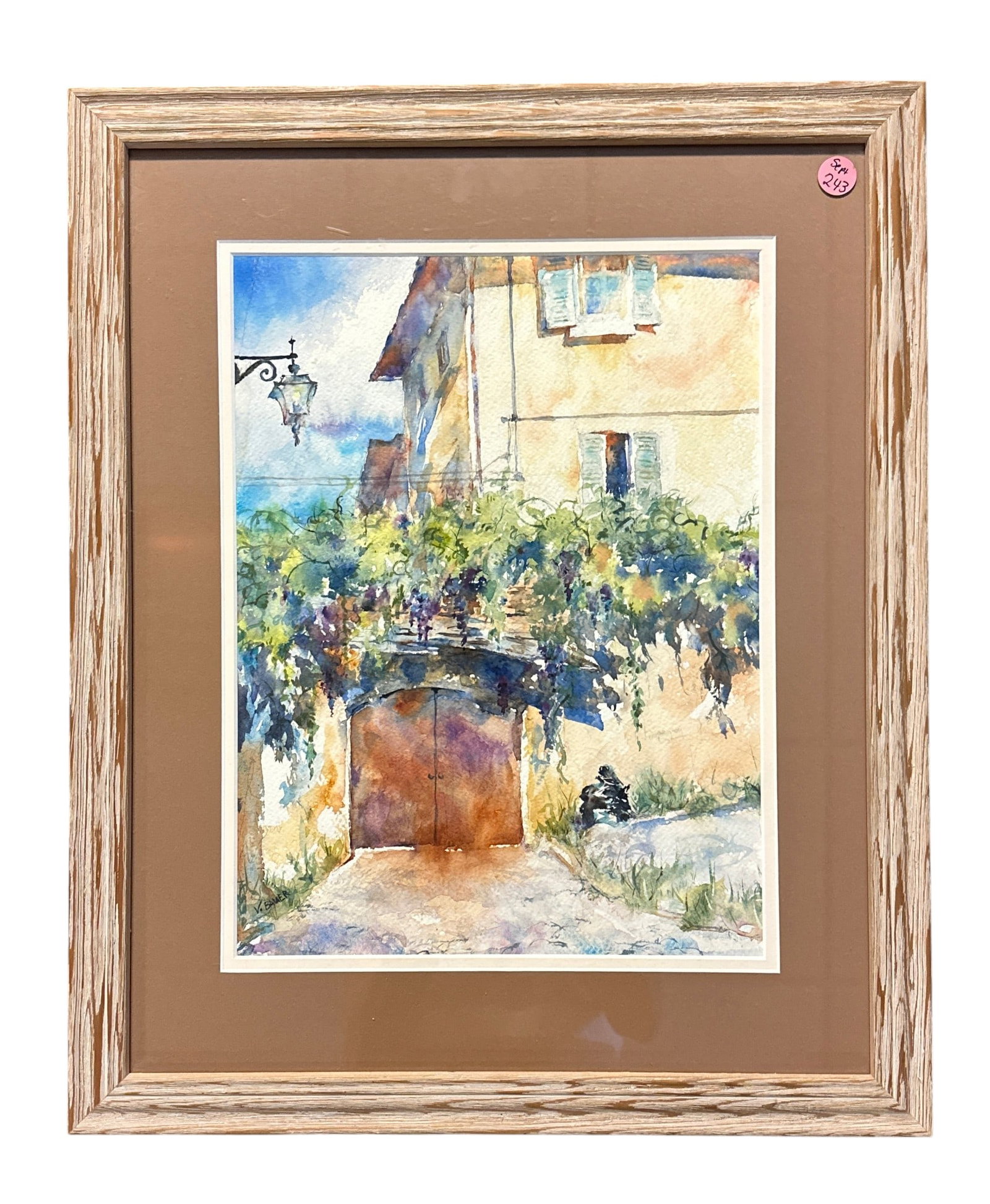 MEDITERRANEAN COURTYARD WATERCOLOR V. BAUER (1 of 3)