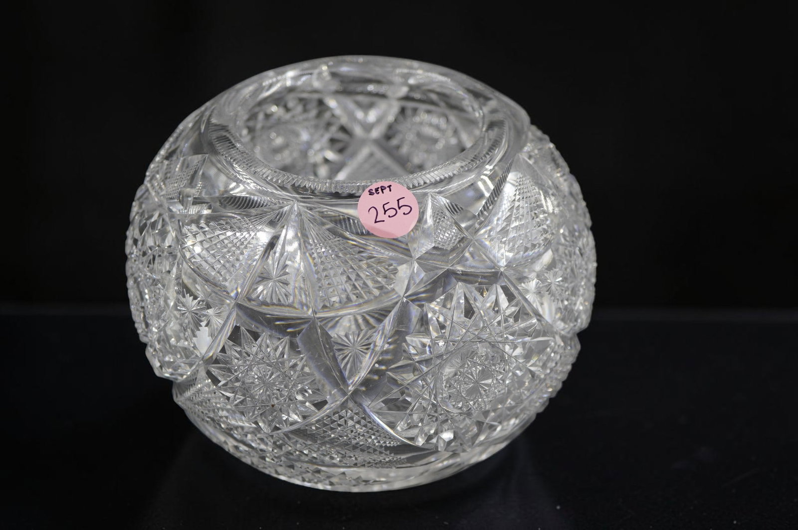 AMERICAN BRILLIANT HOBSTAR AND FAN CUT CRYSTAL ROSE BOWL (1 of 3)