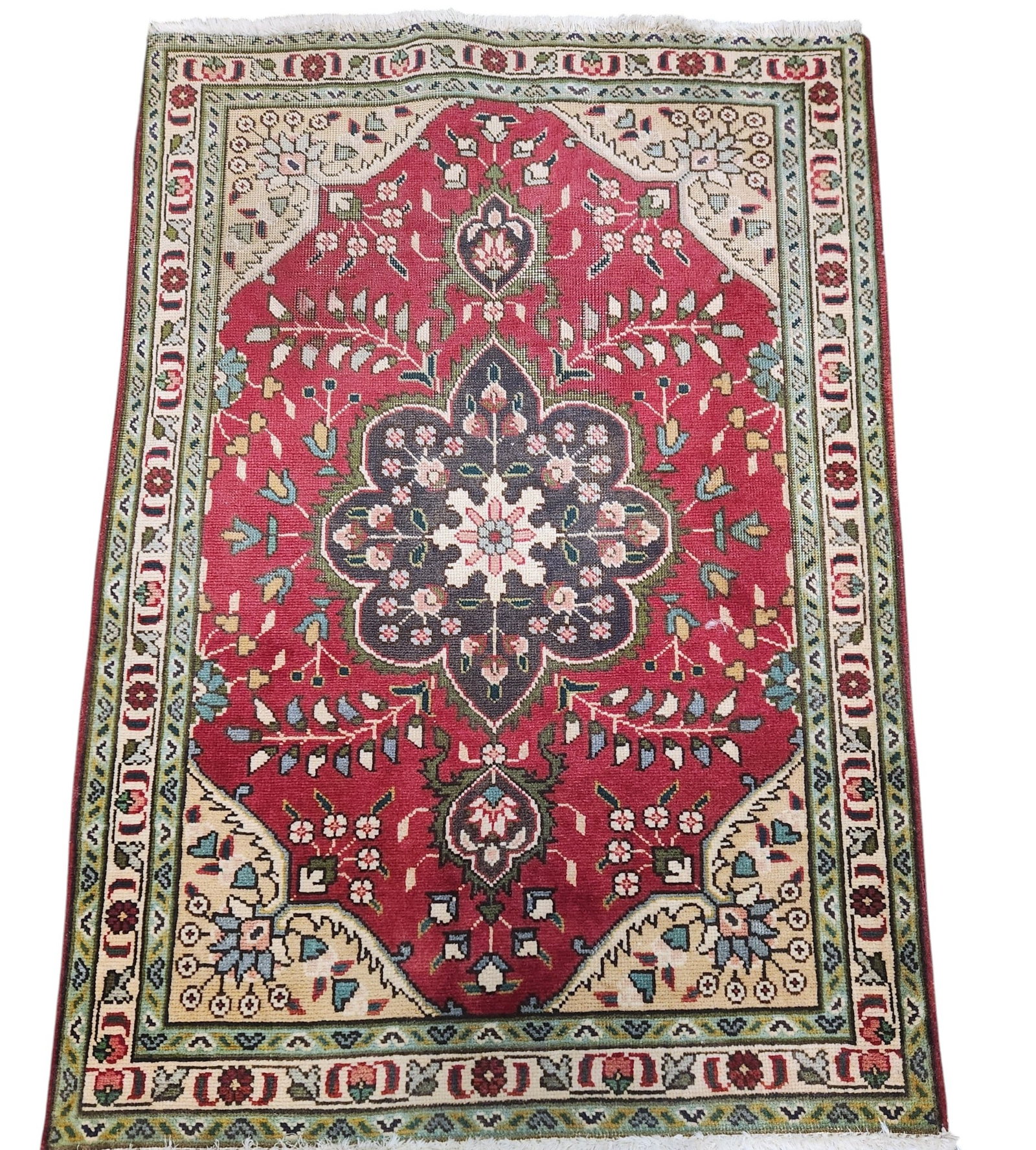 VINTAGE HAND KNOTTED TABRIZ RUG (1 of 2)