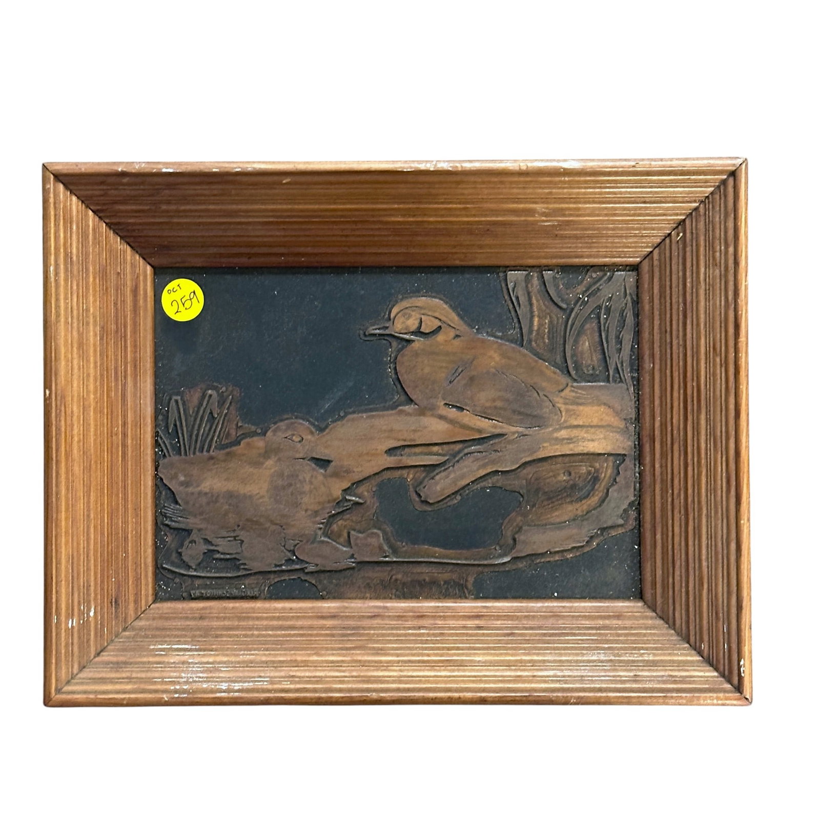 FRAMED REX GRAY SCHMIDT COPPER ENGRAVING PLATE: Framed Rex Grey Schmidt Copper Engraving Plate. Weighs approx. 2 lbs 11 oz. and measures approx. 12 1/8" x 9 1/8" x 2 1/4" PROVENANCE:The Historic 1798 John Burckmeyer House, 120 Wentworth Street, Cha