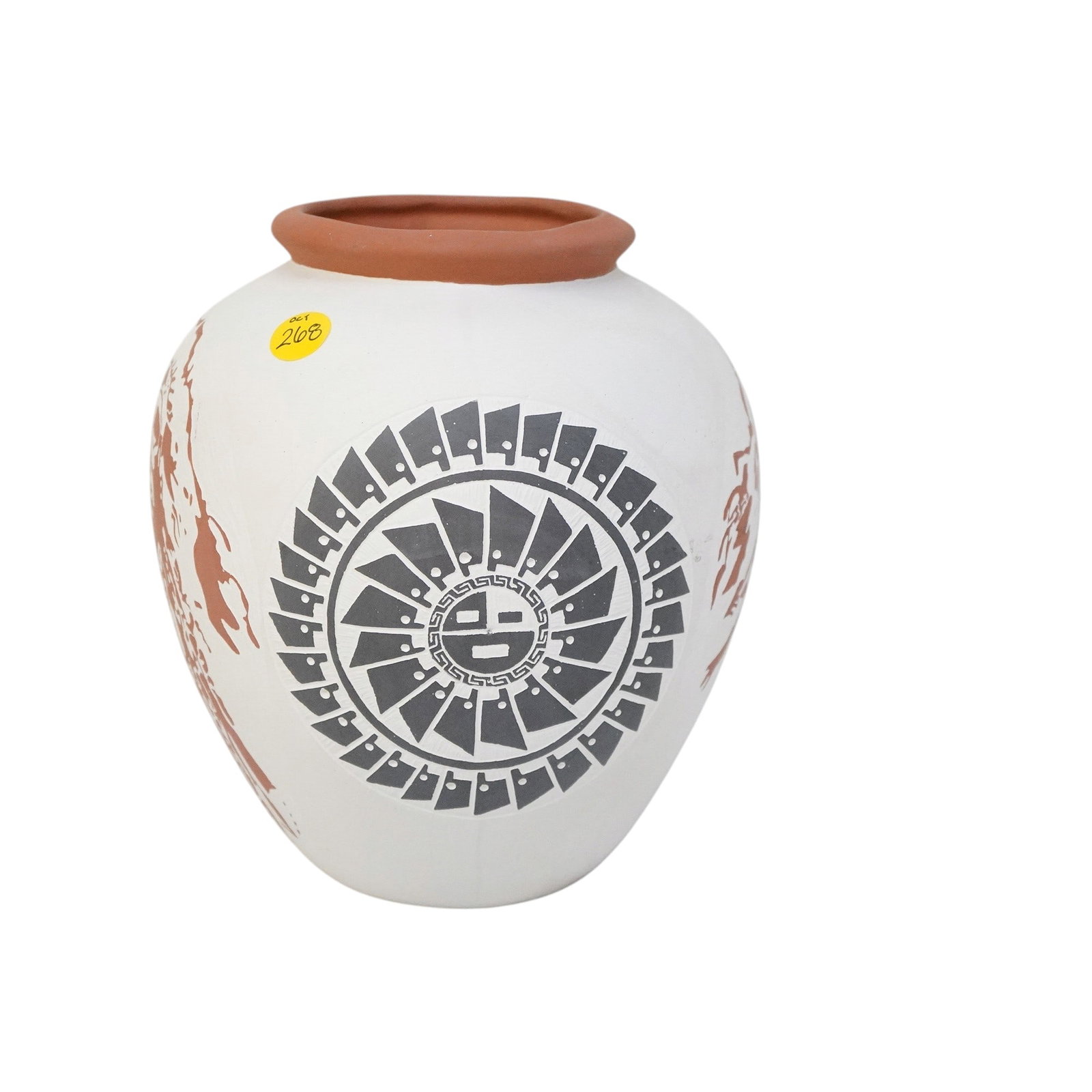 LARGE NATIVE AMERICAN NAVAJO TSOSIE POTTERY VASE: Large Native American Navajo Tsosie Pottery Vase. Weighs approx. 3 lbs. and measures approx. 7.5" x 8.5" **In house shipping available on this lot** If you win this lot, please select self arranged fo