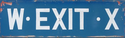 Authentic Orange Bowl W-X Exit Sign