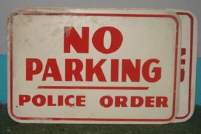 Authentic Orange Bowl Police Sign
