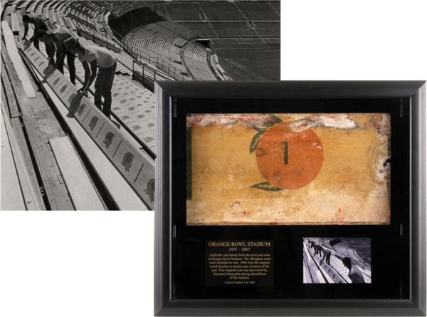 Orange Bowl Stadium Vintage Bench Shadow Box #1