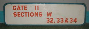 Authentic Orange Bowl Gate 11 Sign