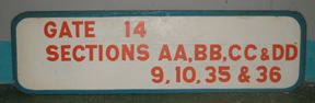 Authentic Orange Bowl Gate 14 Sign