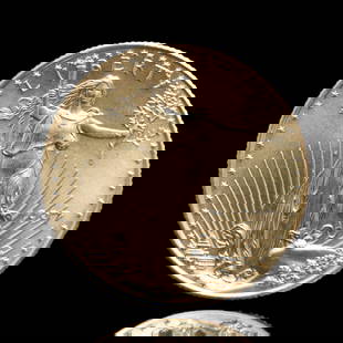 1997 $25 Gold Double Eagle: Grade: Brilliant Uncirculated - Only 79, 605 coins were minted for 1997 $25.00 Gold Eagle The American Eagle contains 0.5000 22 karat gold. The coins obverse is the classic designed by the famed sculp