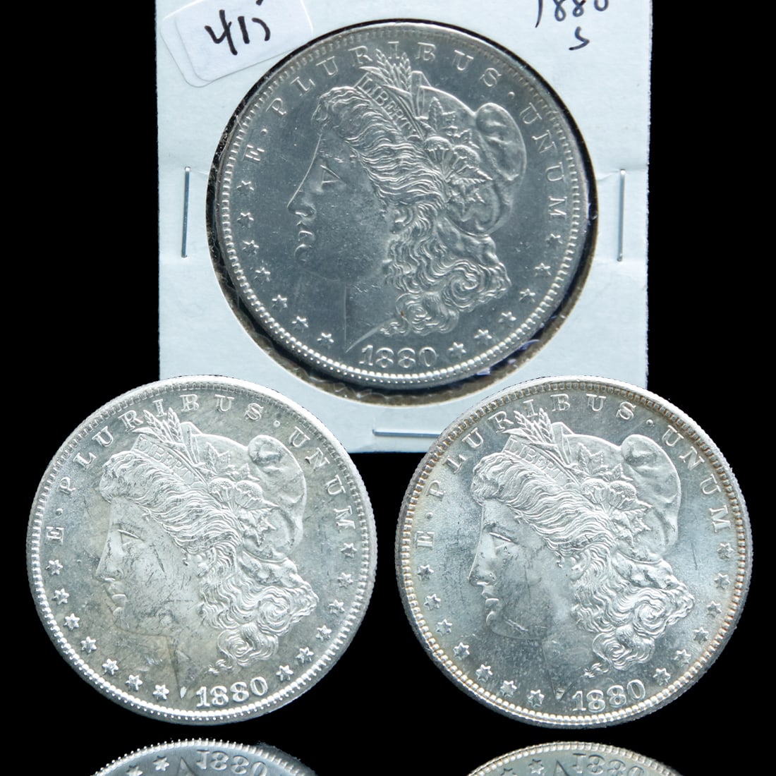 Three 1880 S Morgan Silver Dollars (1 of 8)