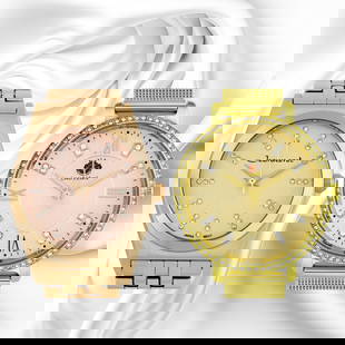 Modern Elegance: Louis Richard & Jeanneret Watches: Louis Richard Modern Ladies Watch: Stainless steel case, multi-layered textured dial, Swarovski elements crystal bezel. Luminescent hands, adjustable mesh band, Japan quartz movement, water-resistant