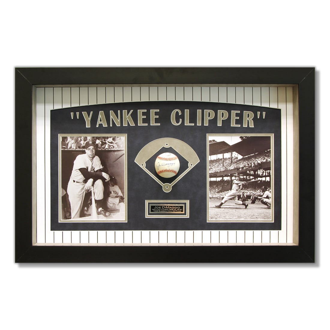 Joe DiMaggio N.Y Yankees Signed Baseball Shadowbox (1 of 3)