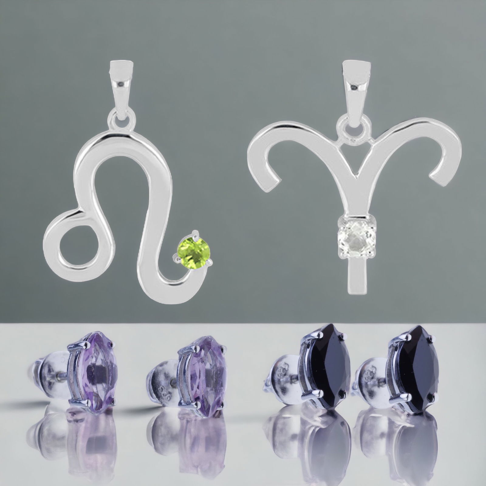 Zodiac & Gemstone SS Jewelry Set (1 of 1)