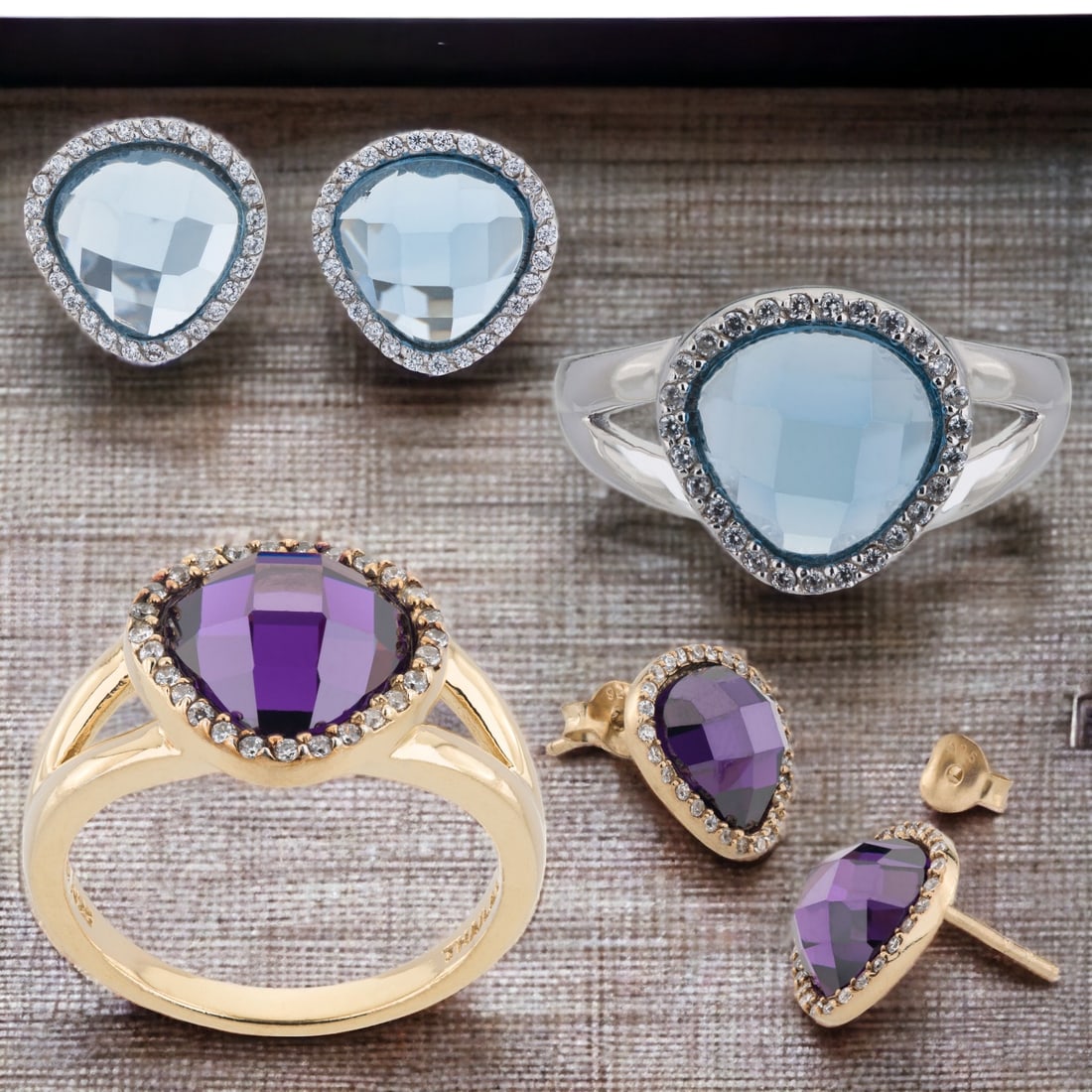 Amethyst & Spinel SS Jewelry Set (1 of 1)