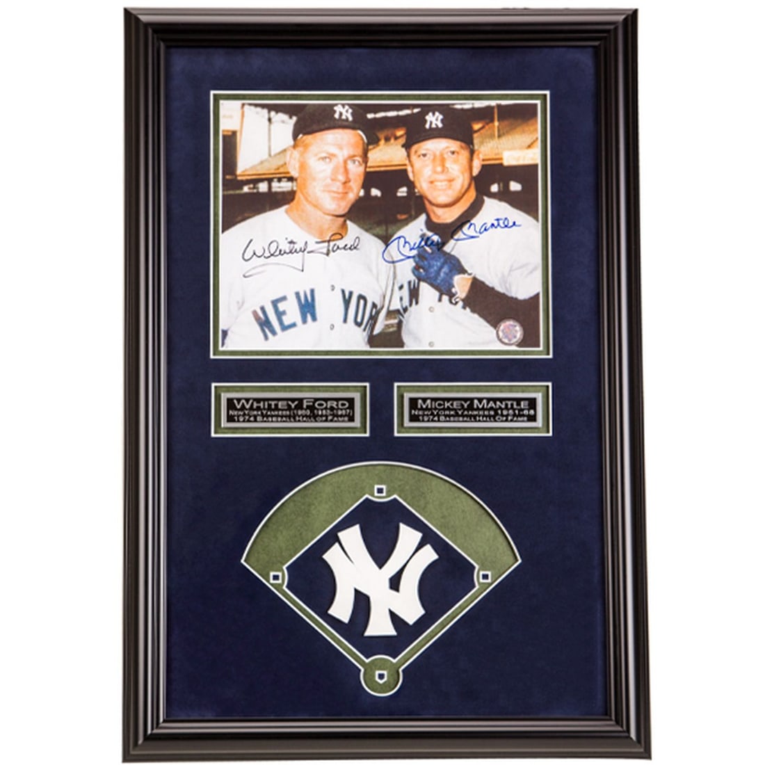 Mickey Mantle & Whitey Ford Custom Frame Signed GFA: This is a beautifully designed 20x14 custom framed and original Mickey Mantle Autographed picture. This piece comes with a Certificate of Authenticity attached to the back.