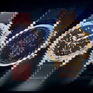 Zentler Freres & Romilly Swiss Chrono Precision: Zentler Freres Rodan Chronograph 45mm: Swiss Ronda 5030.D Movement, anti-reflective sapphire crystal, luminescent hands. Surgical grade 316L stainless steel case, adjustable strap with stainless steel