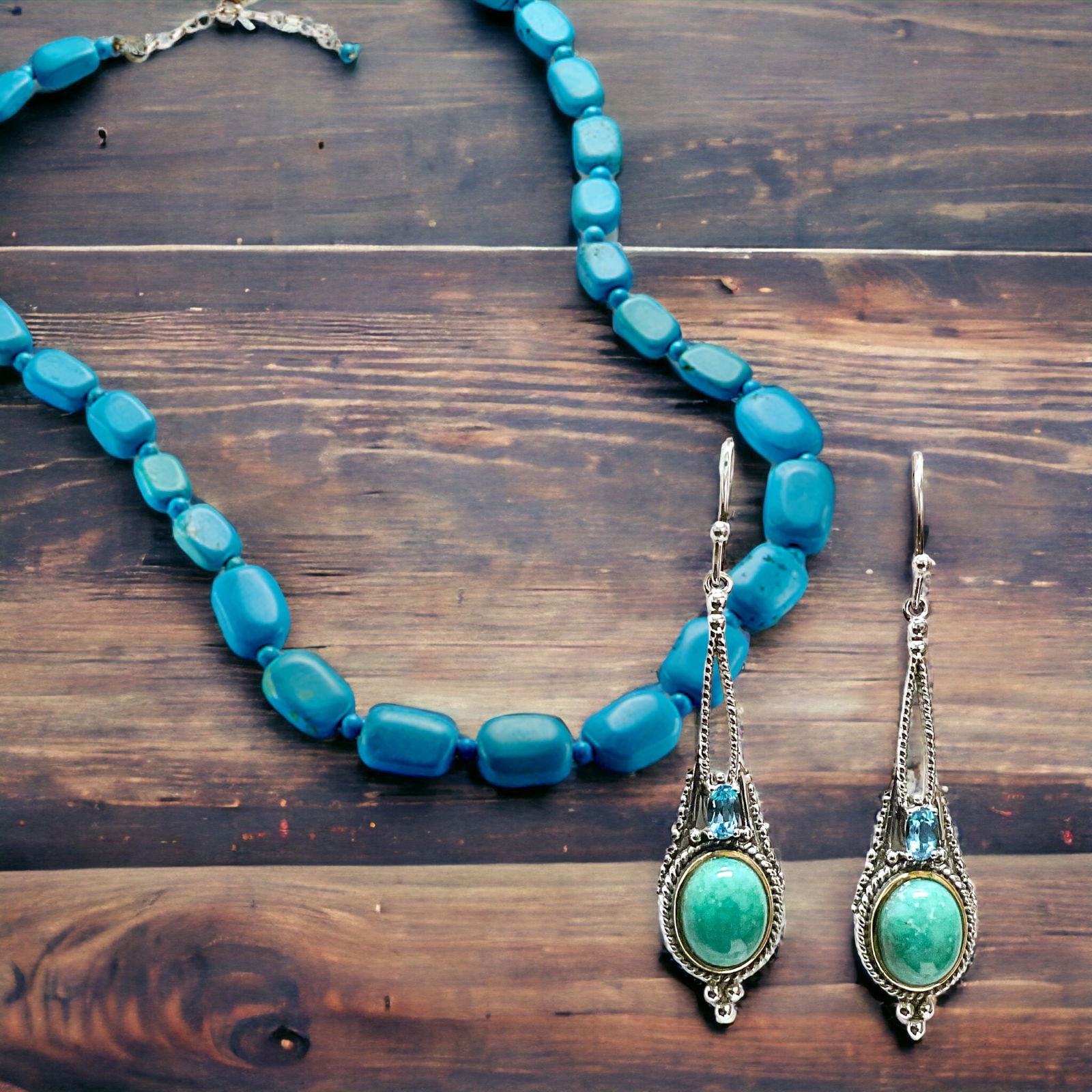 Vibrant Turquoise & Blue Topaz Jewelry Set (1 of 1)
