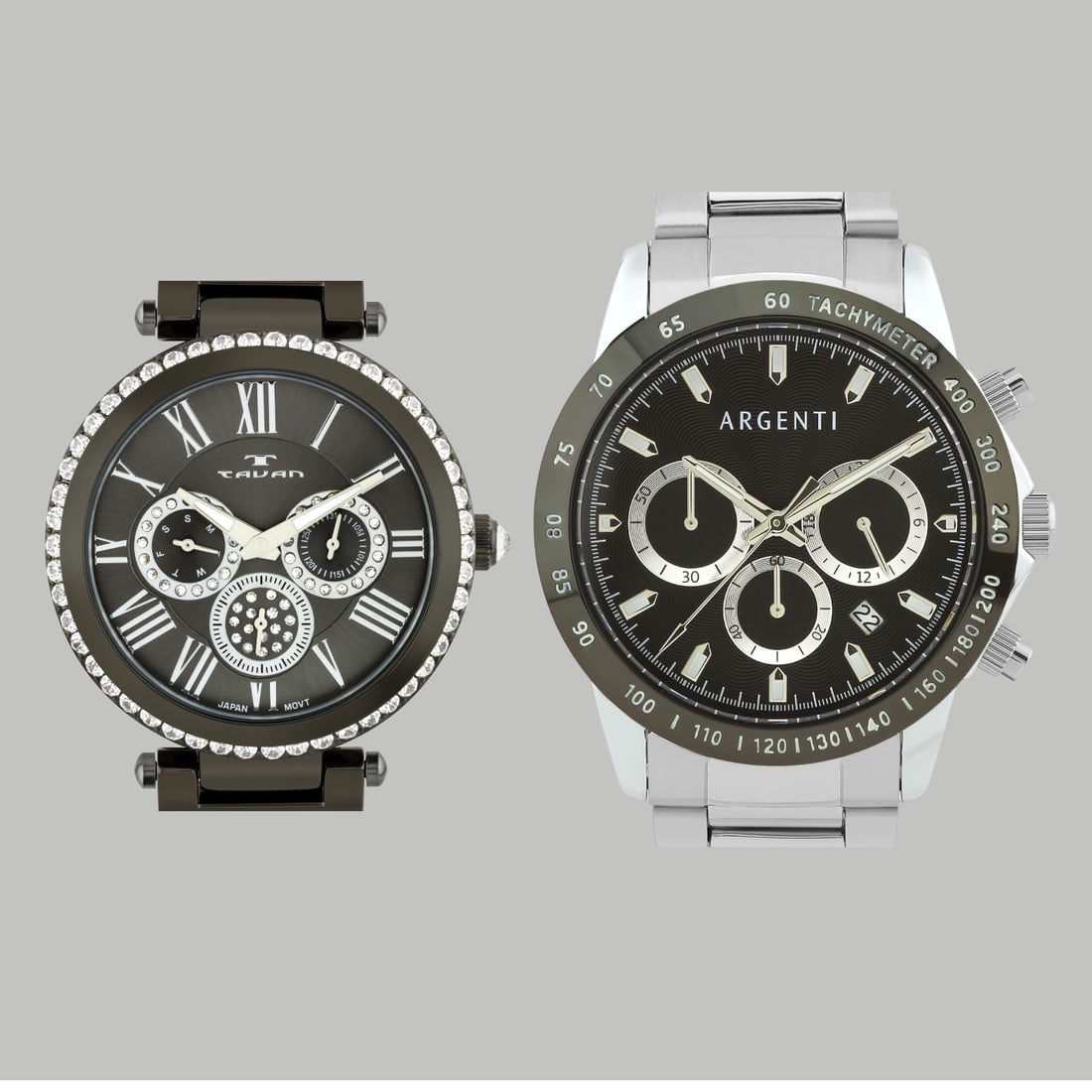ARGENTI Chronograph & TAVAN Crystal Watch Set (1 of 1)