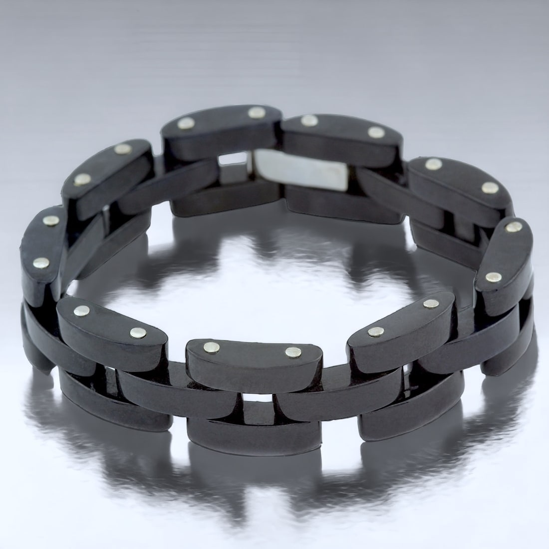 Sleek 7.25" All Black Link Bracelet (1 of 1)