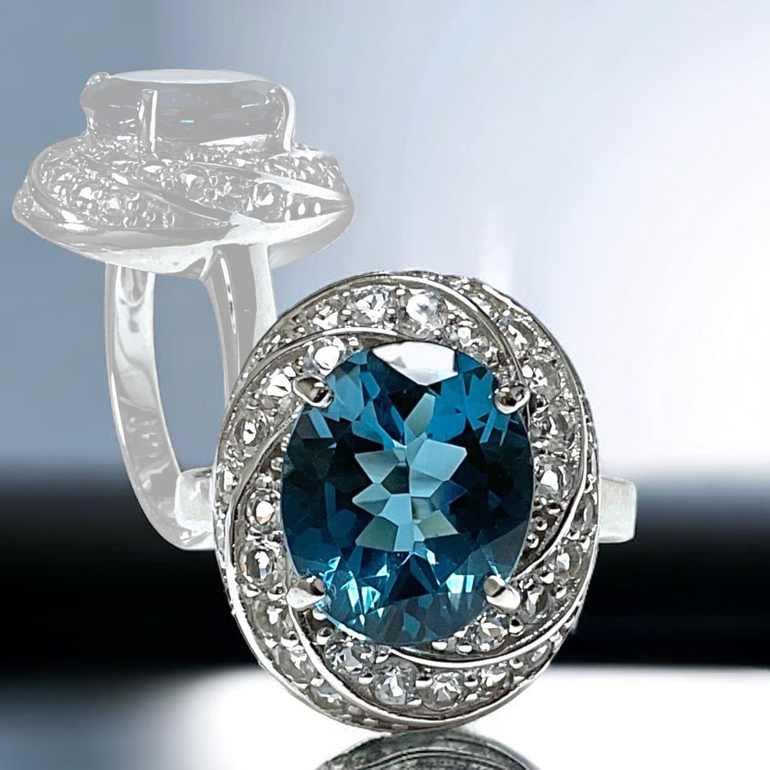 London Blue Radiance Ring - Size 6 (1 of 1)