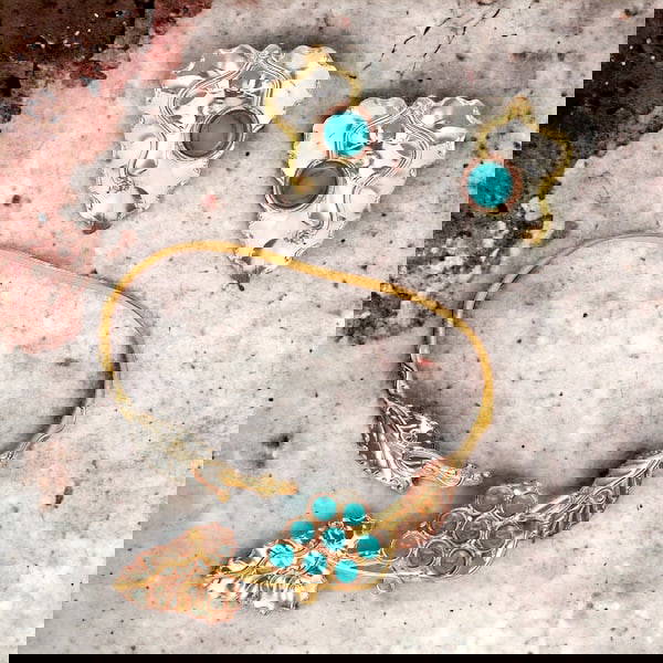 Enchanting Turquoise Grapevine Jewelry Set Auction