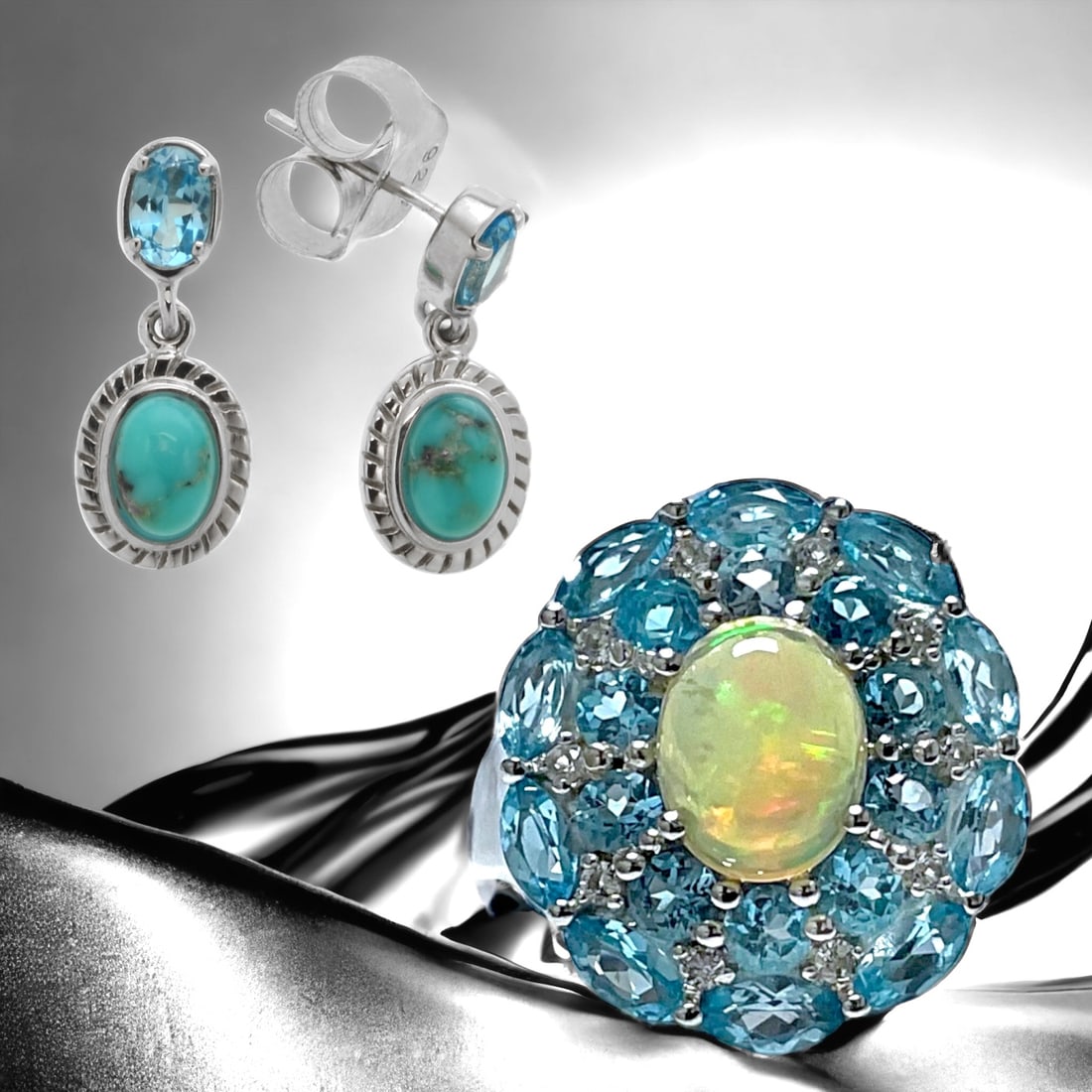 Opal, Turquoise & Topaz Jewelry Set (1 of 1)