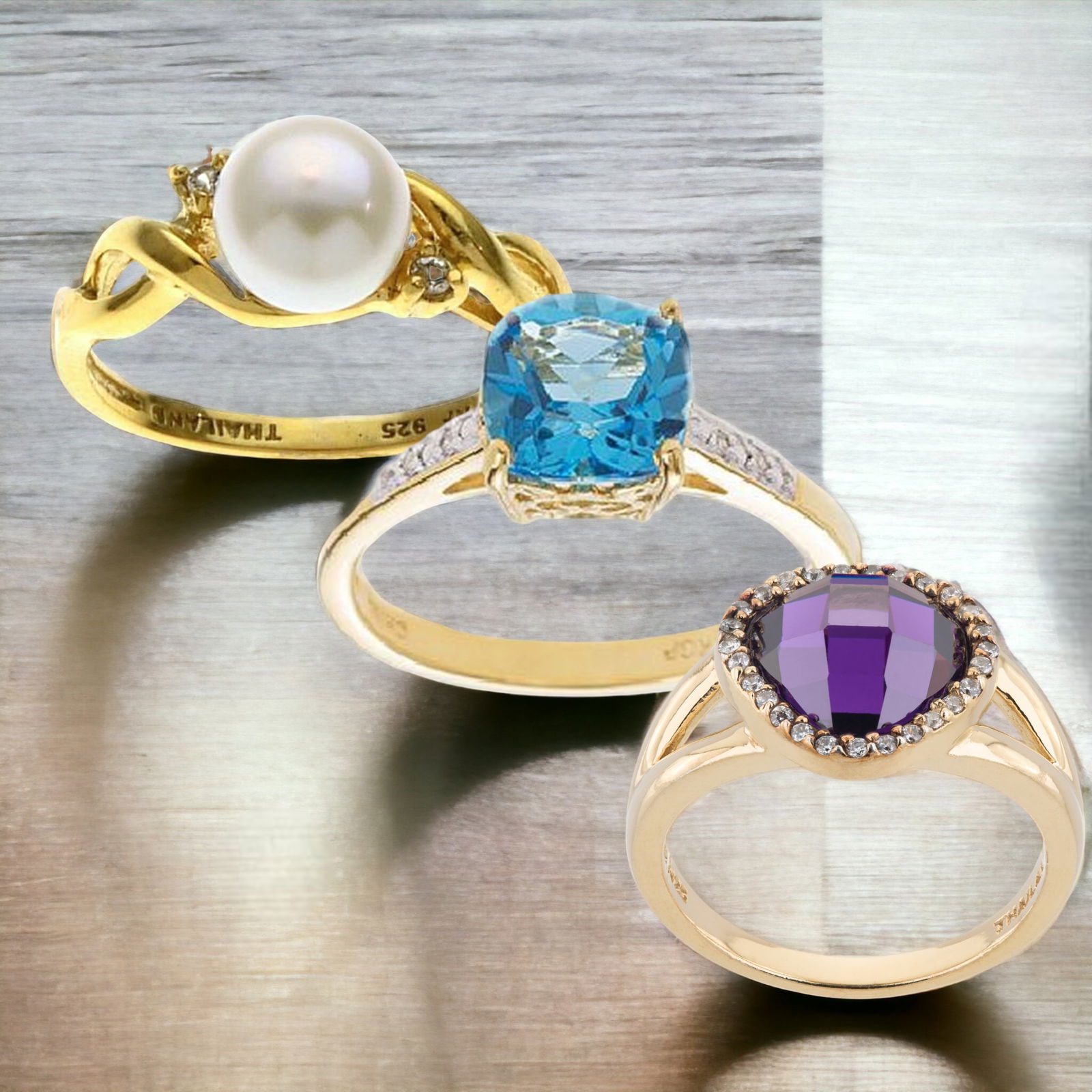 Radiant Gemstone Rings Collection (1 of 1)