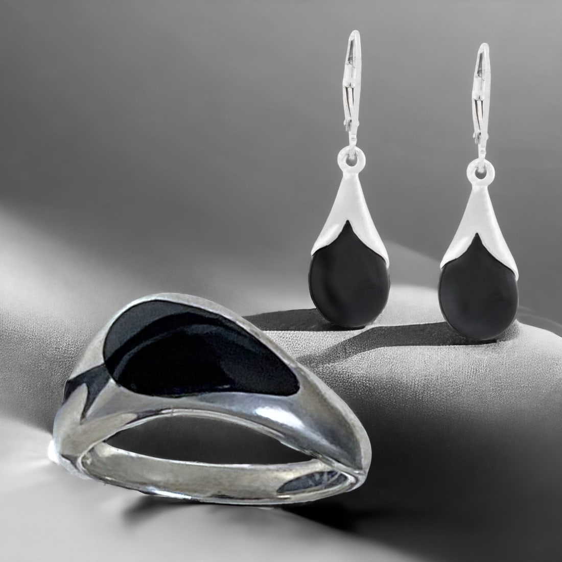 Bold Black Onyx Jewelry Set (1 of 1)