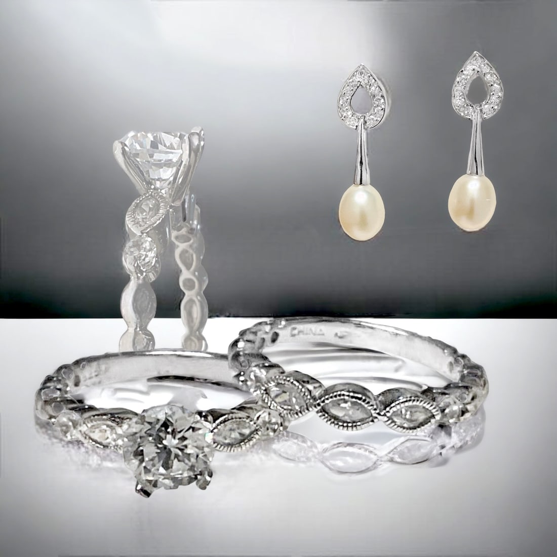 Dazzling Sterling Silver Jewelry with Pearls & CZ (1 of 1)