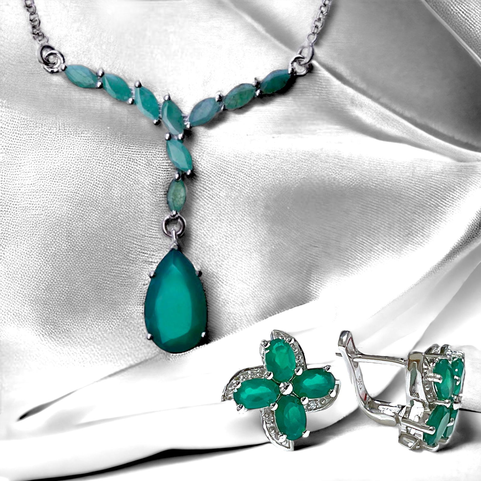 Verdant Agate Blossom Jewelry Set (1 of 1)