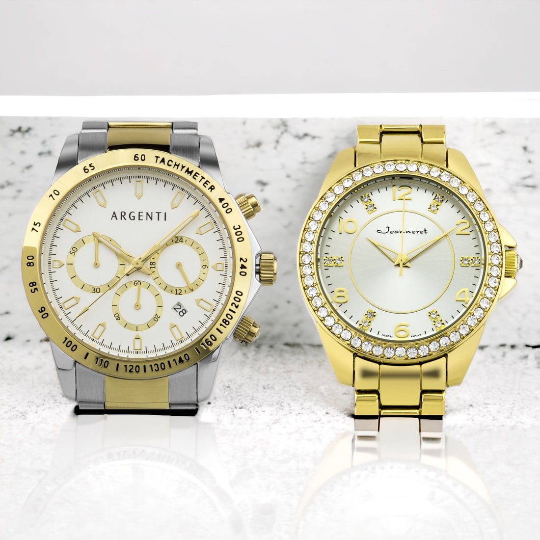 Argenti & Jeanneret: Excpetional Timepieces: Argenti Men's Multi-Function Chronograph Watch, Citizen/Miyota VD53B Quartz Movement, 43mm Stainless Steel Case, 22mm Adjustable Strap. Tachymeter Scale, Luminescent Hands and Hour Markers. Water Resi