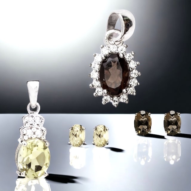 Radiant Multi-Gemstone Pendant & Earring Sets (1 of 1)