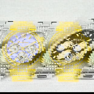 Glamourous Lucien Pezzoni Ladies Watch Set: Introducing Lucien Pezzoni - A 36mm timepiece adorned with stunning Swarovski elements crystals. This link bracelet watch offers affordable luxury with luminescent hands, 30 meters water resistance, a