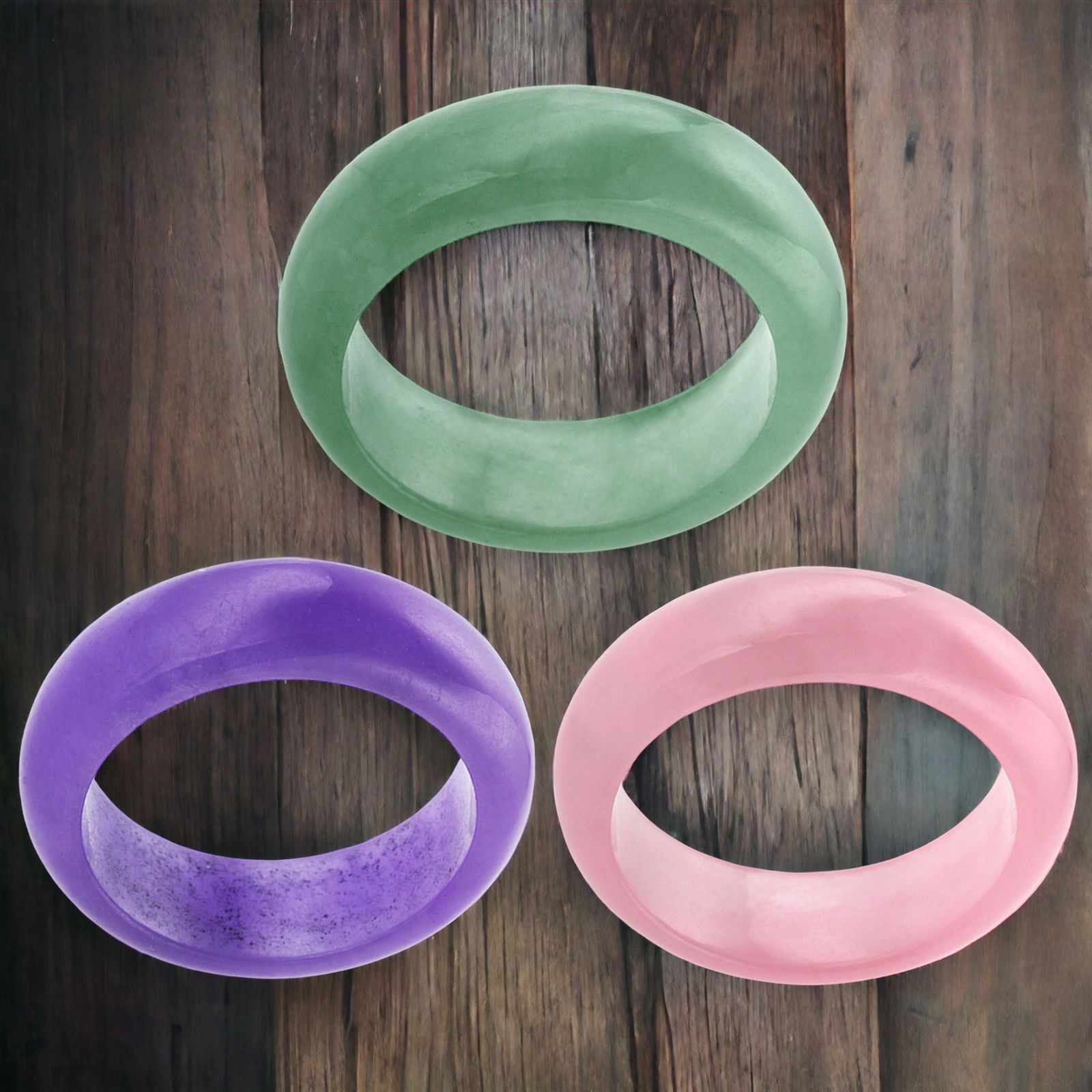 Serene Jade Trio Band Rings Set (1 of 1)