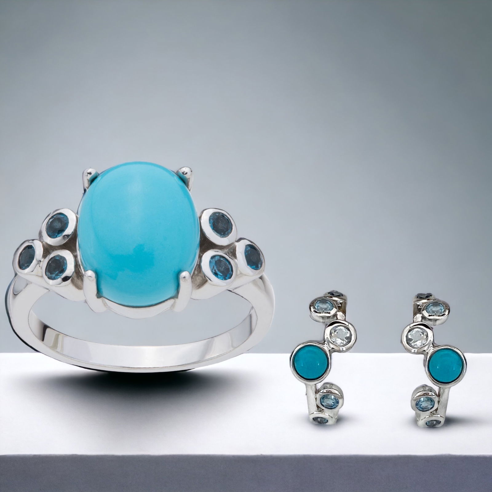 Turquoise Harmony: Earrings & Ring Set (1 of 1)