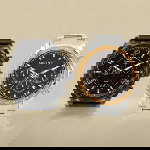 Swiss Chrono & Argenti: Masters of Time: Swiss Chronograph Watch, Swiss RONDA 5020.B Movement, Luminescent Hands, 48mm Stainless Steel Case, Sapphire Crystal, 22mm Adjustable Genuine Leather Strap with Stainless Steel Buckle, Screw Down Crow
