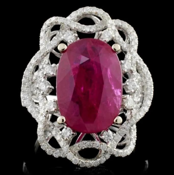 18K White Gold 6.03ct Ruby & 0.96ct Diamond Ring (1 of 3)