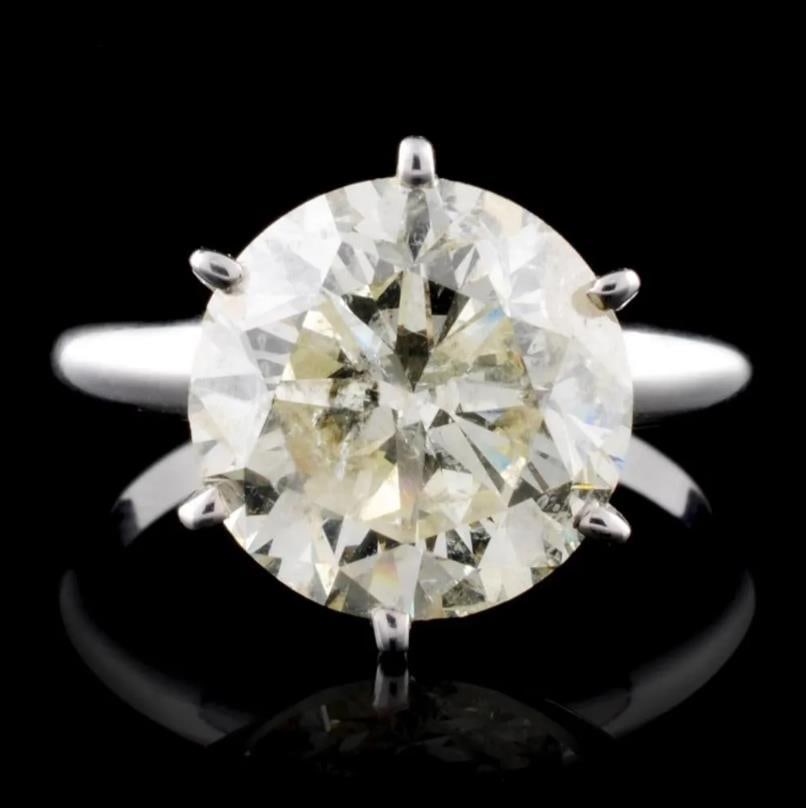 18K White Gold 5.04ct Solitaire Diamond Ring (1 of 3)