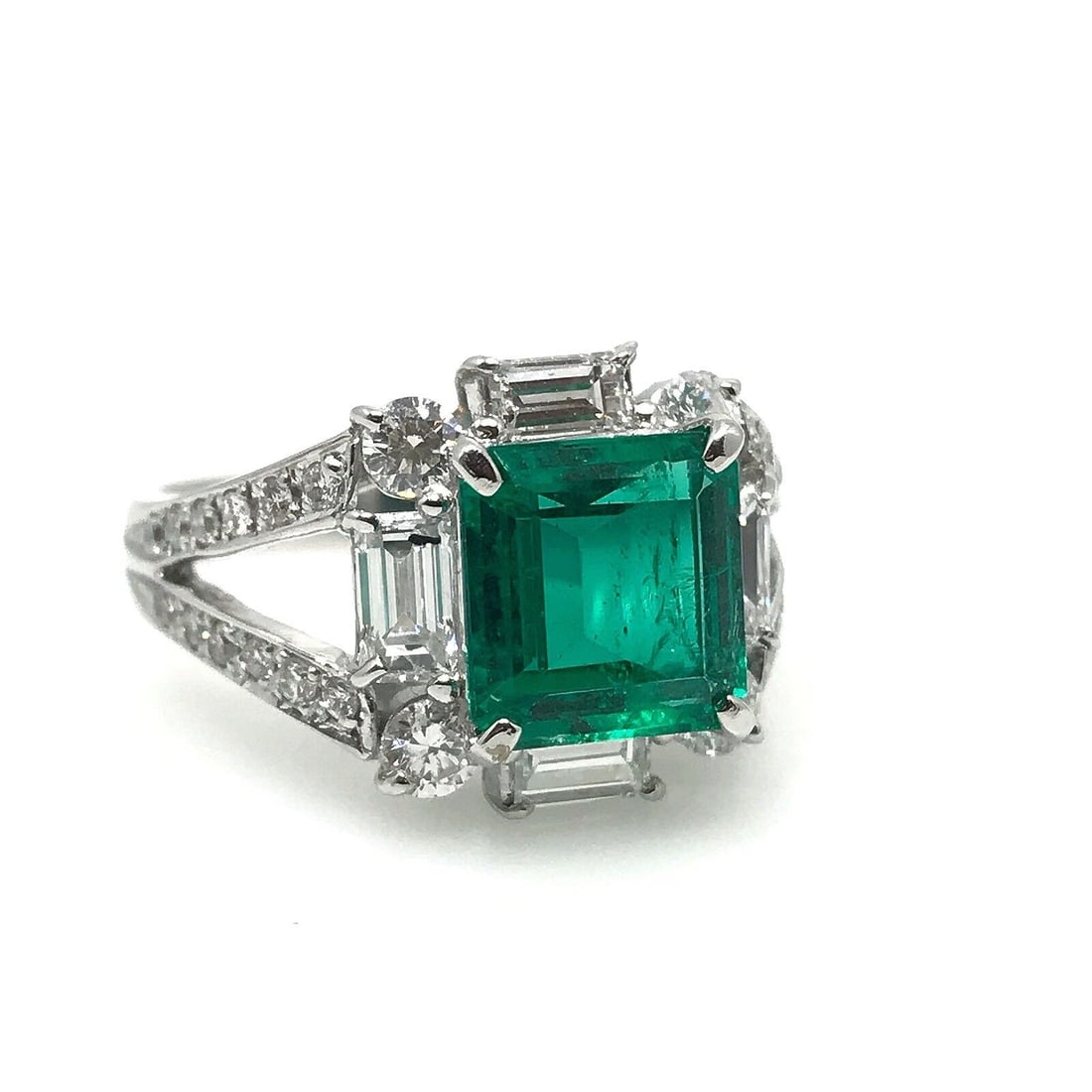 GIA Certified Colombian Emerald and Diamond Ring in Platinum (1 of 1)