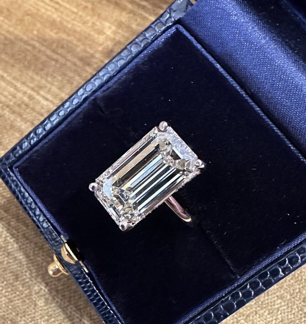 GIA 10.08 ct. Emerald Cut Diamond Ring in Platinum (1 of 1)