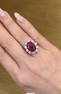 GIA Burma Heated Ruby 7.71 ct Oval in Diamond Platinum Ring