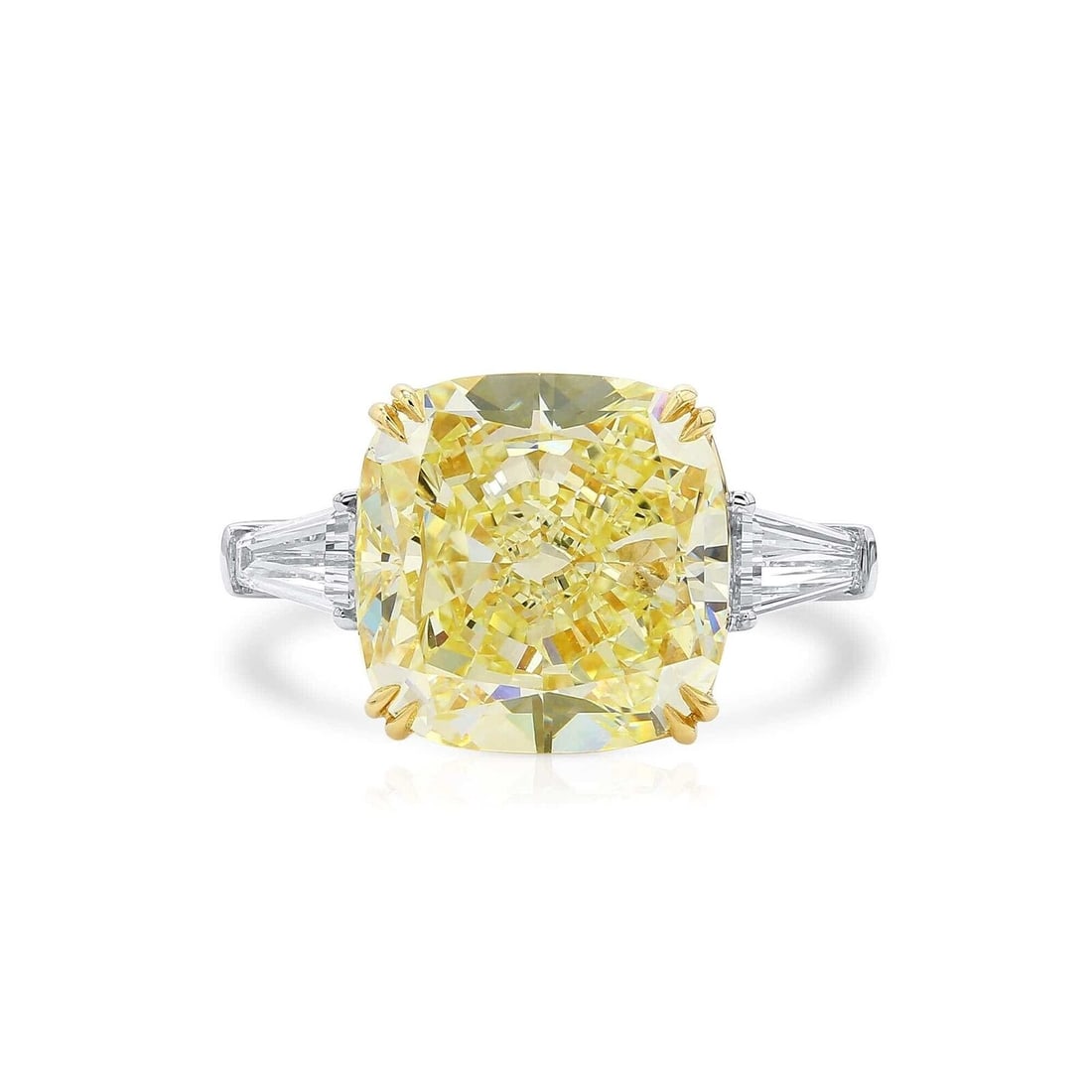 Fancy Light Yellow Diamond Ring 10.79 Ct. (11.56 Ct. TW) Cushion Shape GIA Cert. (1 of 1)