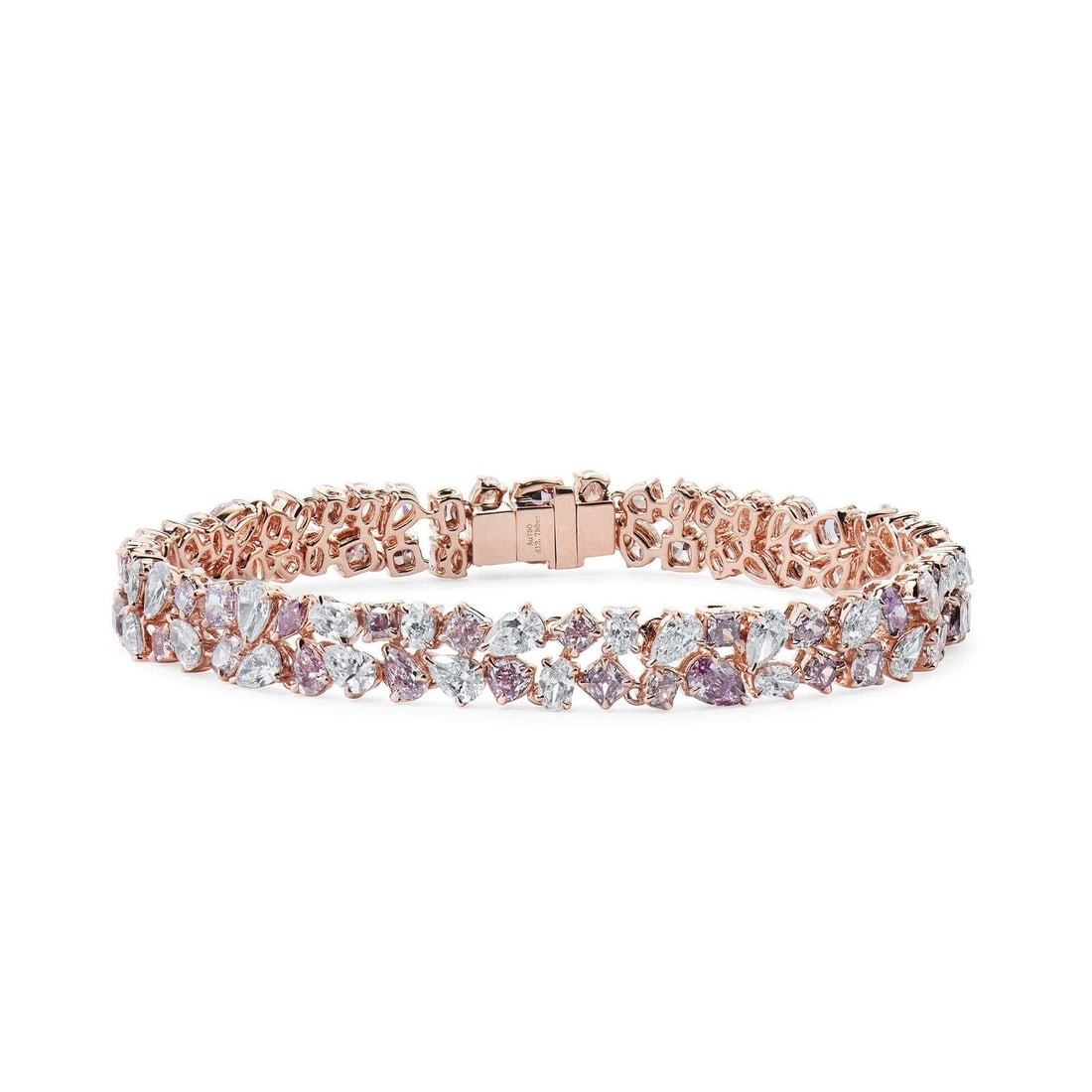 Pink Diamond Bracelet 12.75 Ct Mix Shaped Natural Fancy 18K Gold Diamond Band (1 of 1)
