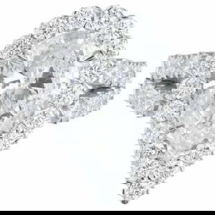 Peter Suchy GIA Certified 2.96 Carat Pear Diamond Halo Platinum Ring: Peter Suchy GIA Certified 2.96 Carat Pear Diamond Halo Platinum Ring