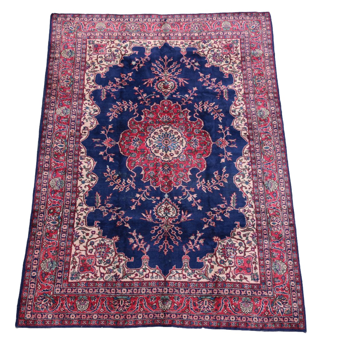 Vintage Tabriz hand made Persian Rug 7*10 FT: A vintage Persian rug measuring 7x10 feet is a sizable and luxurious addition to any home. With its generous dimensions, it can serve as the focal point of a room, adding warmth, character, and a touc