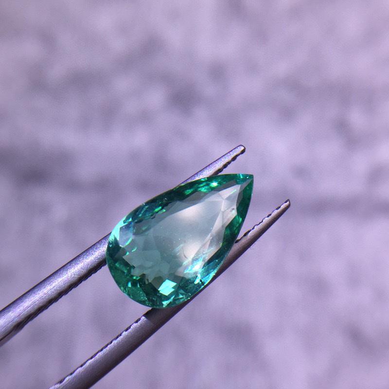 CERTIFIED 2.2 CT  NATURAL NEON GREEN PARAIBA TOURMALINE LOOSE STONE (1 of 8)