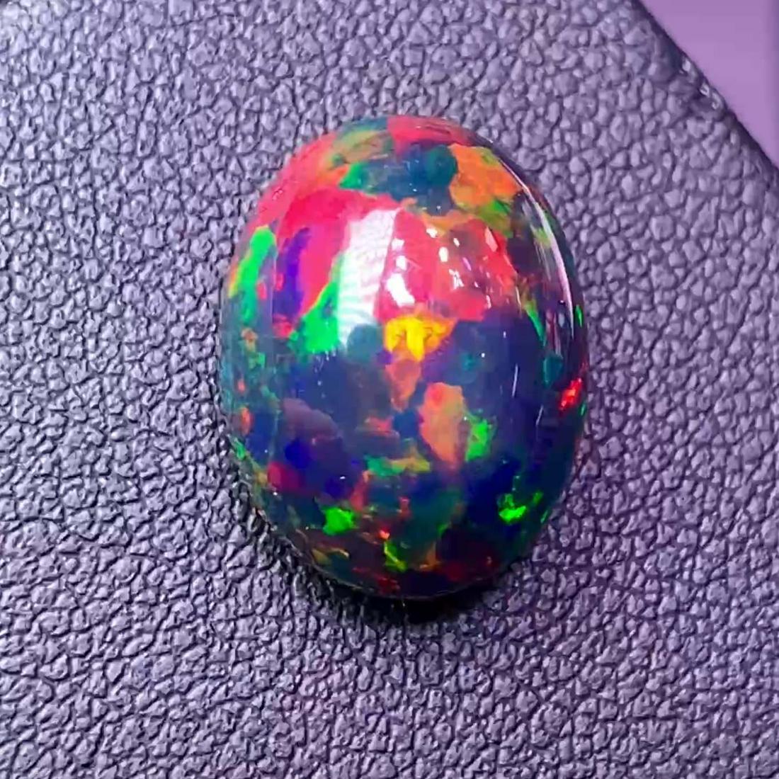 CERTIFIED 8.7 CT  NATURAL BLACK OPAL LOOSE STONE (1 of 2)