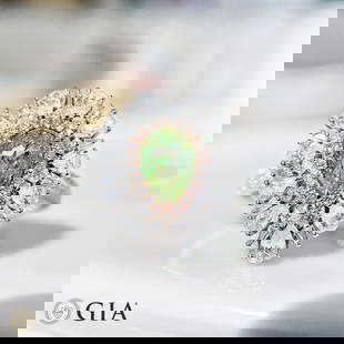 GIA Certificate 14K White Gold 1.36 CTW Natural Green Diamond Ring/Pendant: Welcome to contact us in advance for the quotation if you want to purchase the jewelry with the GIA certificate Ref:1125047 Gold Content:14K White Gold For people:Women Ring Size:7.25US Main Gemstone: