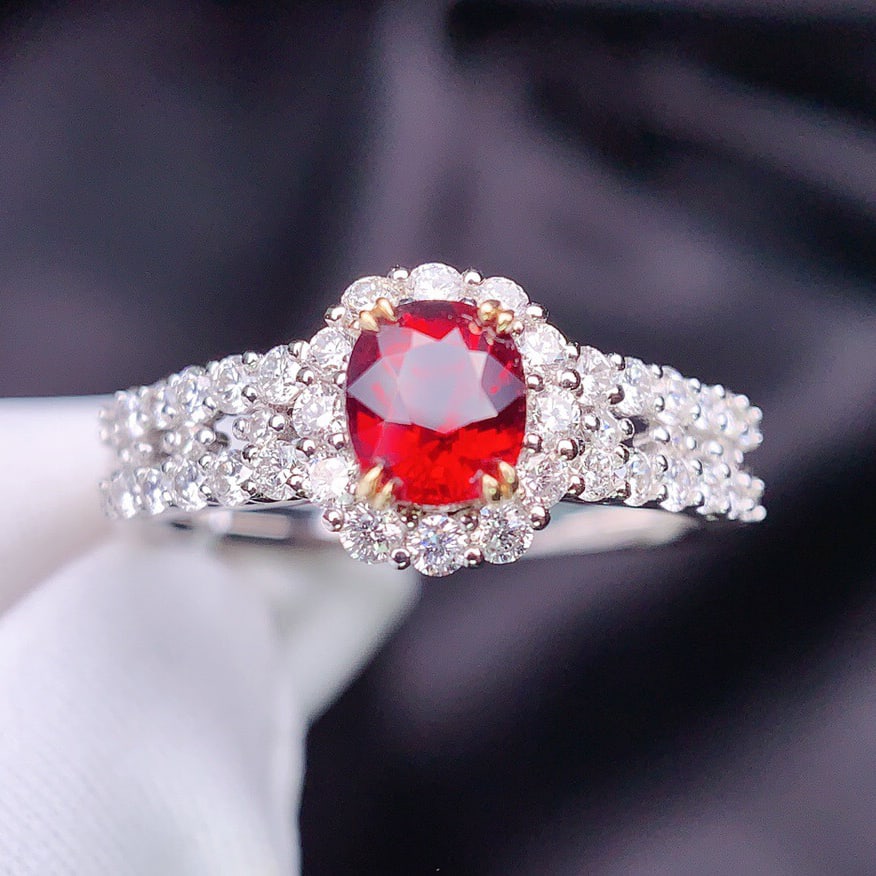 14K White Gold 0.76 CT Ruby & Diamond Ring (1 of 7)