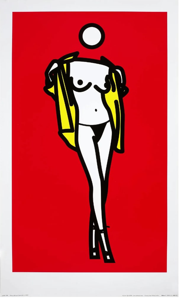 JULIAN OPIE WOMAN TAKING OFF MAN'S SHIRT. 5, 2003 (1 of 1)