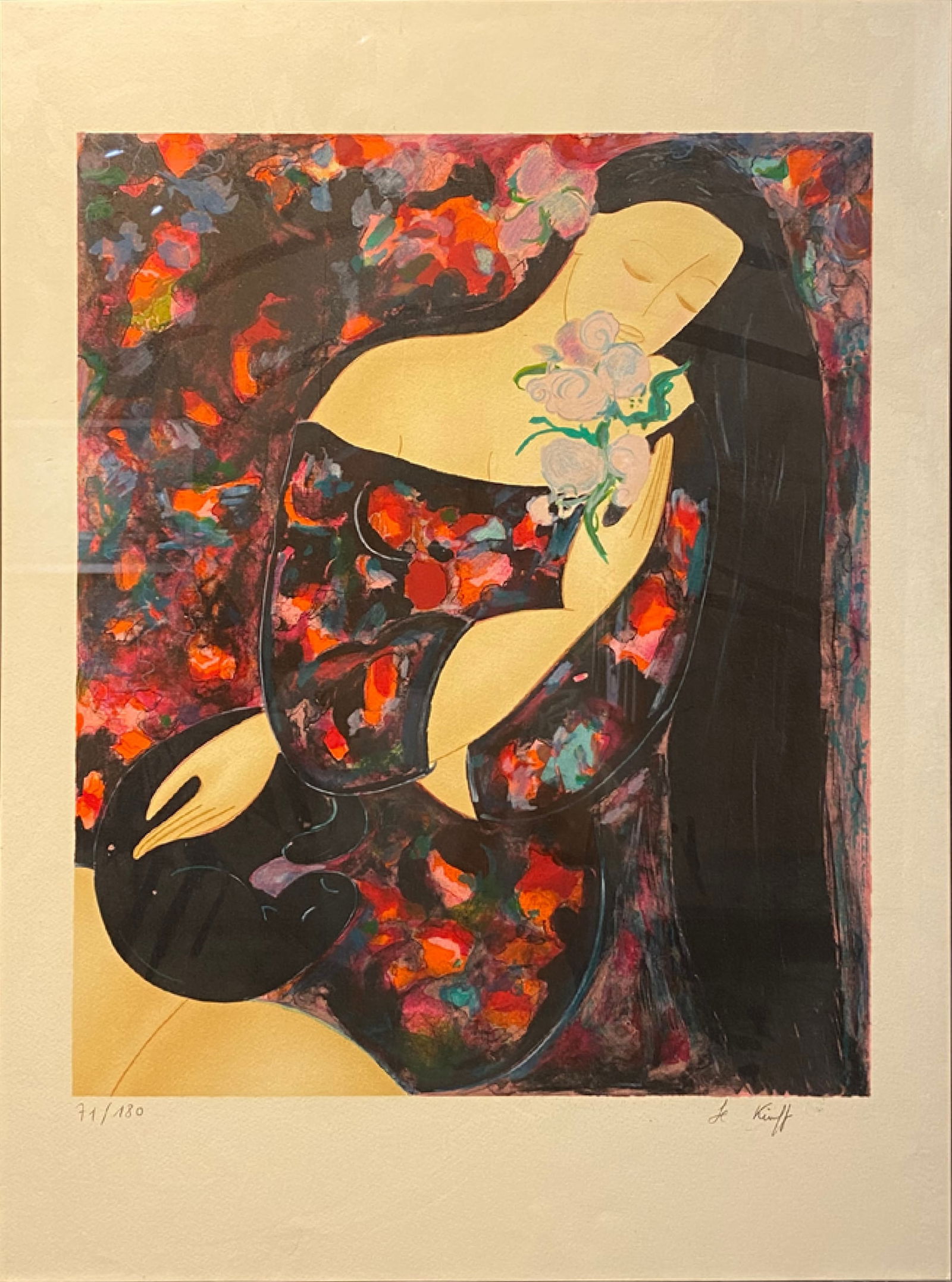 Linda Le Kinff   Woman with Cat and Flowers (1 of 1)